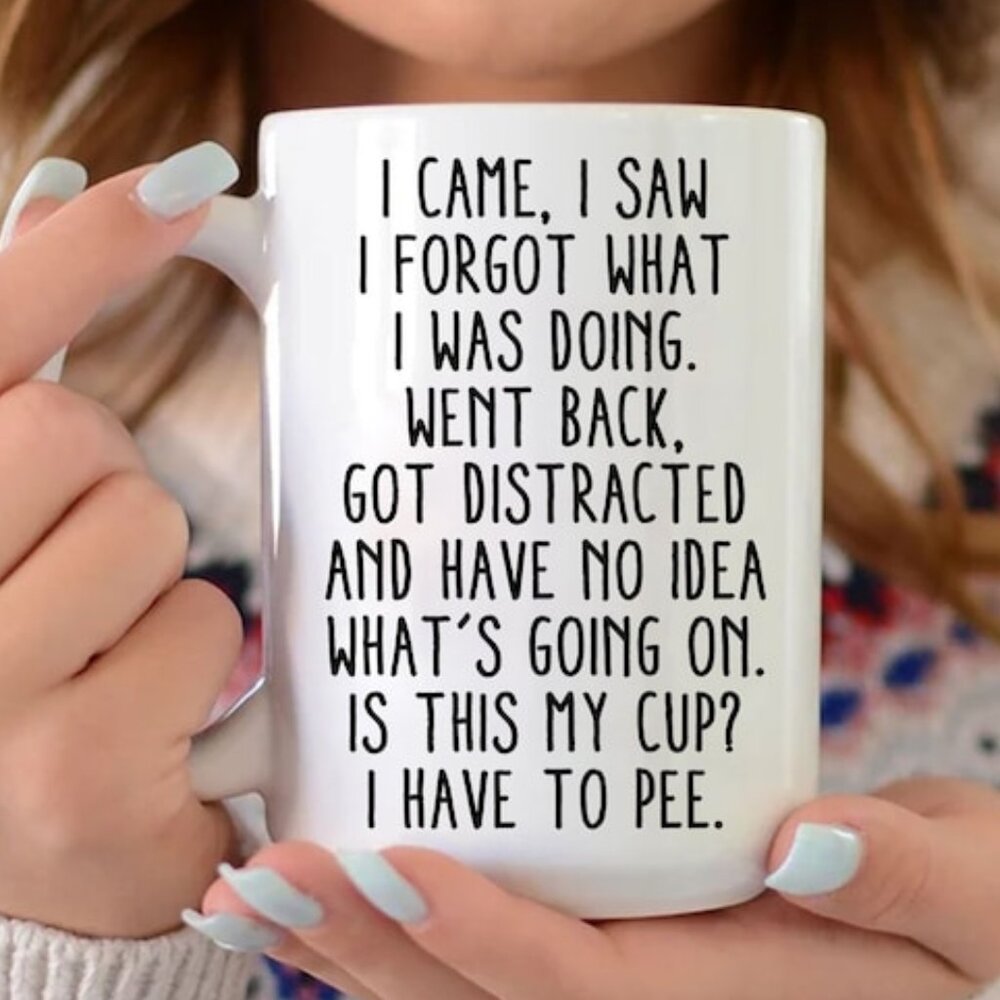 I Came I Saw I Forgot What I Was Doing Mug, Grandma's Wandering Mind Mug 91